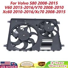 Dual Engine AC Radiator Cooling Fan Assembly For 2008-2016 Volvo S80 XC60 XC70