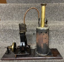 Vertical Model Steam Engine and Boiler Works see video