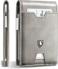 Billetera Hombre Carteras De Cuero Men Minimalista Delgadas Bloqueo Rfid Para