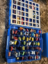 Huge Lot 120 Hot Wheels Matchbox Diecast Cars w/2 Car Carrying Cases