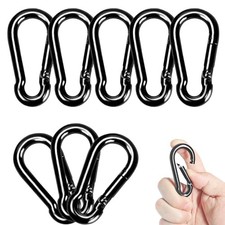 Carabiner Clips Black Twours Spring Snap Hooks Small 1.97inch M5 --8pcs