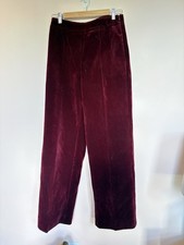 AVARA Women s Dress Pants Regular M Burgundy Solid Velvet Straight Leg