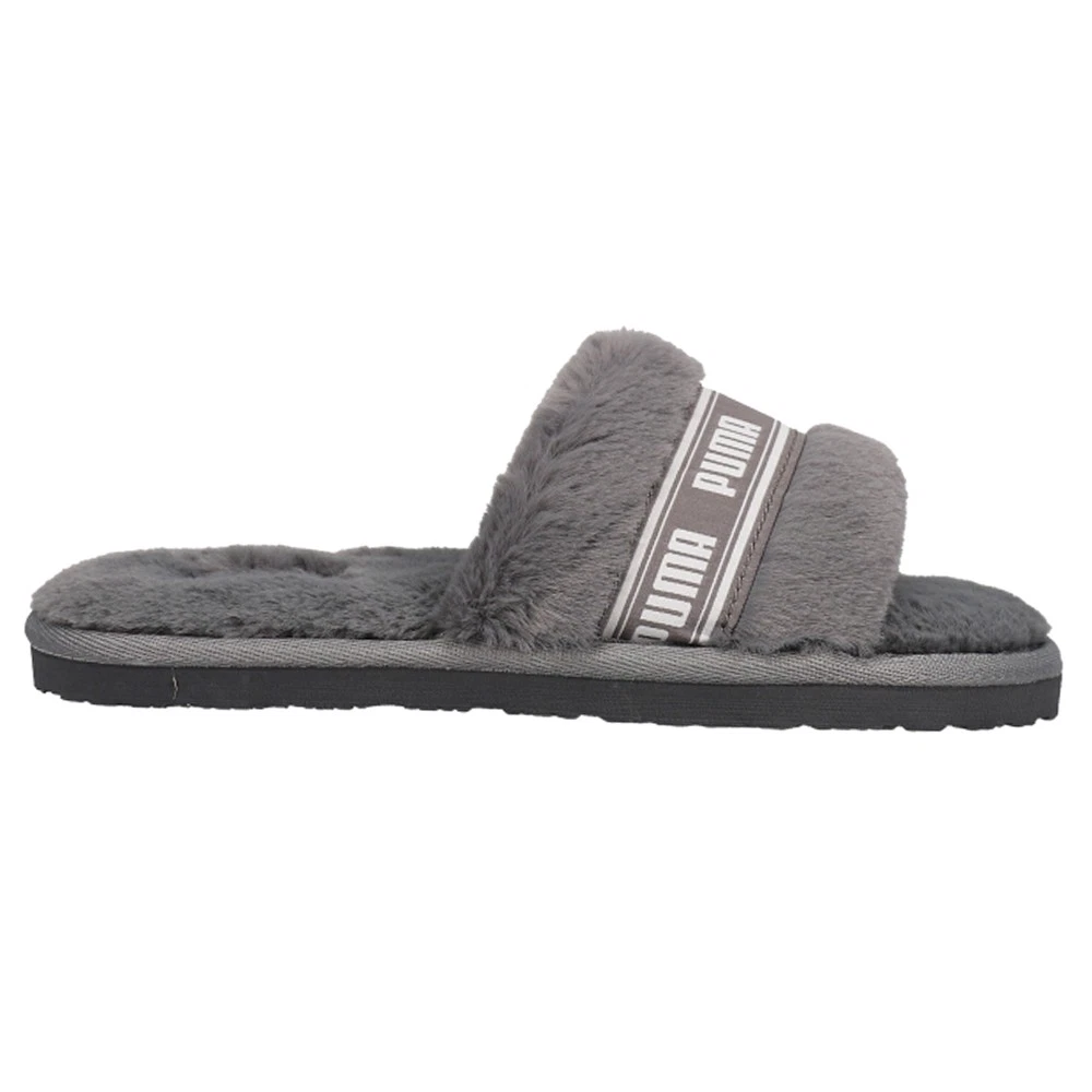 Puma Fluffy Slide sandali casual grigi per ragazze giovani 385343 02