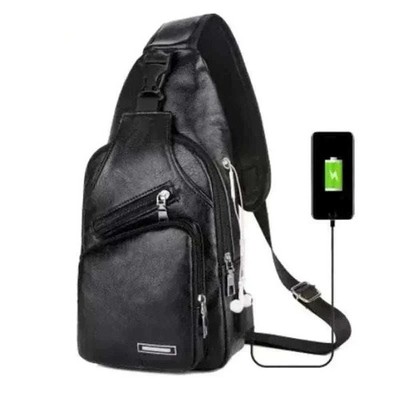 Simple and Fashionable Casual Solid Color PU Multifunctional USB Charging