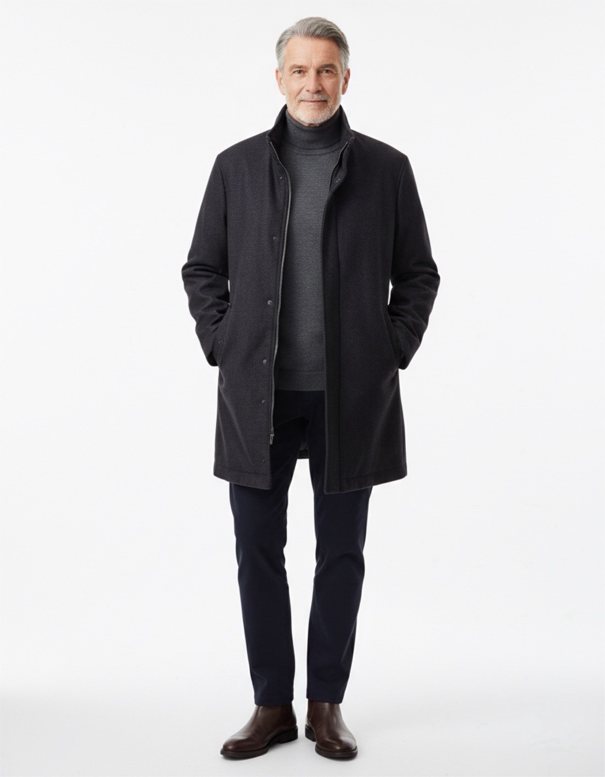 Emporio Armani Wool Blend Reversible Top Coat Size 48 #296