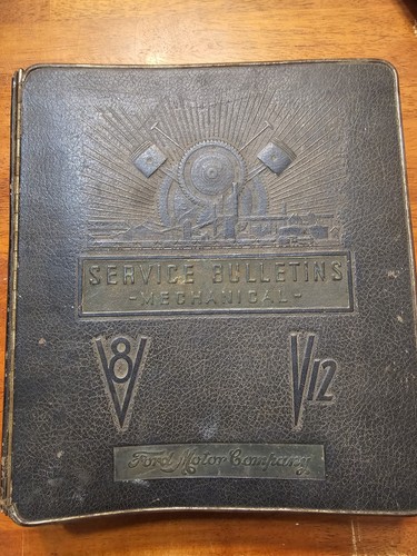 VTG RARE COLLECTIBLE 1938 FORD SERVICE BULLETINS MECHANICAL V8 V12 BINDER BOOK