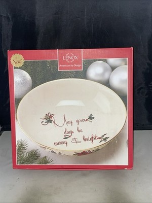 Lenox Cardinal Winter Greetings 11'' Bowl 'May your days be merry & bright'-NEW