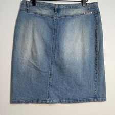 VTG Y2K Hydraulic low rise denim midi skirt size 09/10