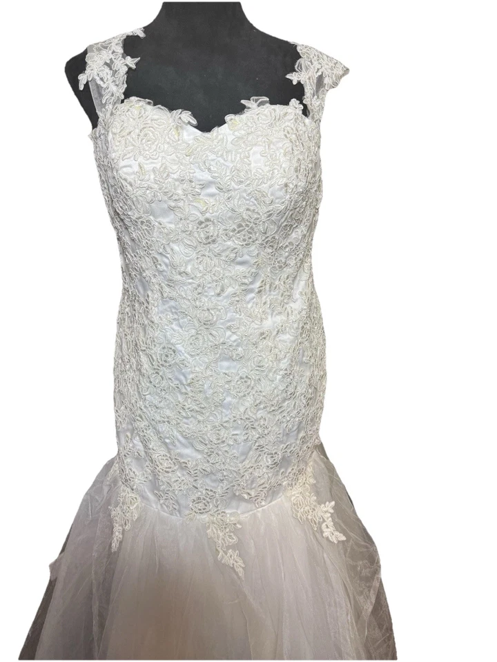 Vestido de novia David Sirena Encaje Tul Falda Foto 2 de 4