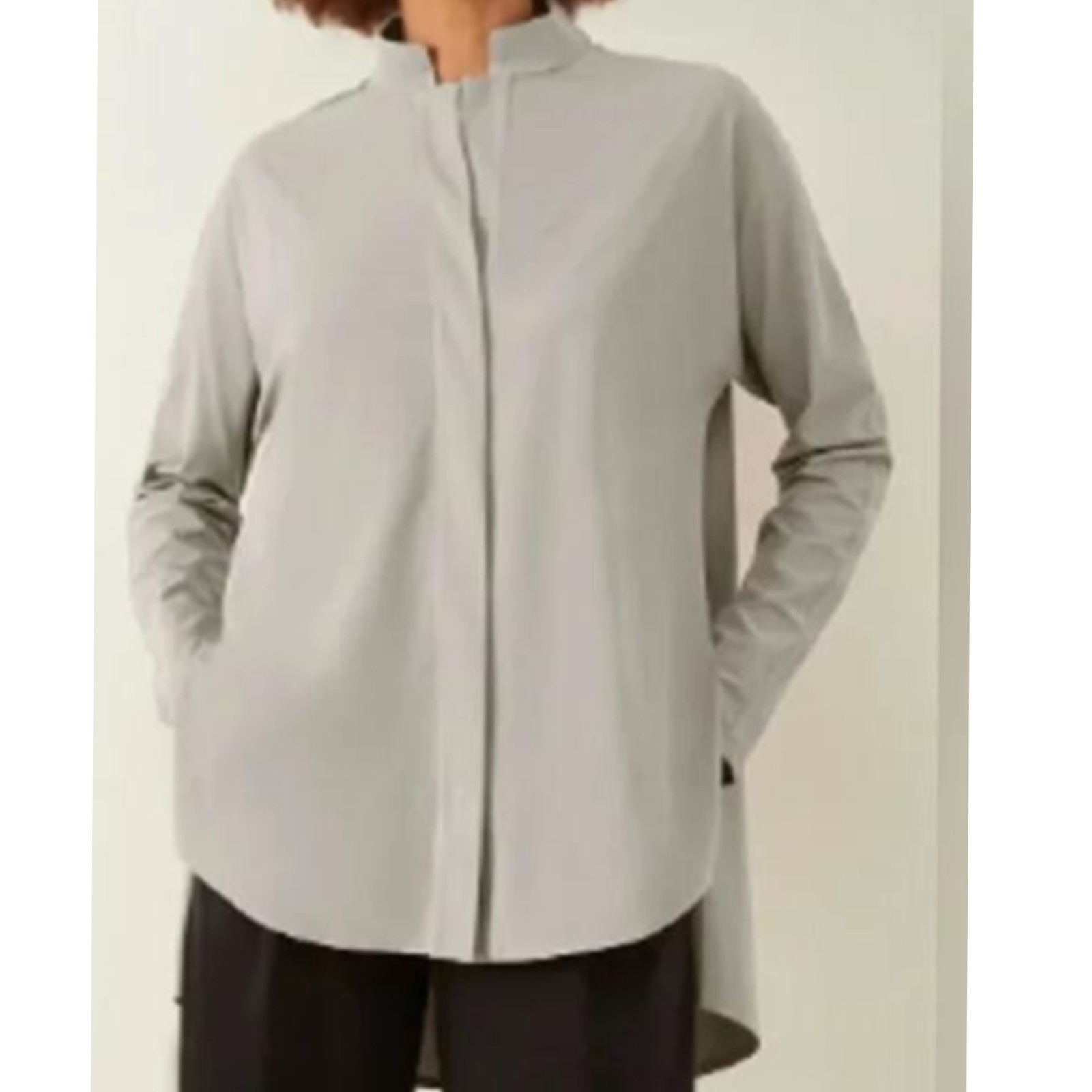 ADAY Something Borrowed Technical Silk Tunic Top … - image 1