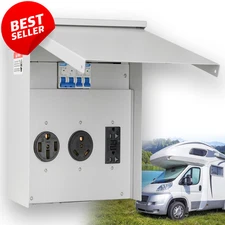 RV Electrical Outlet Panel 20 30 50 Amp Prewired Weatherproof Breaker Box US