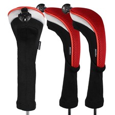 Andux Long Neck Golf Hybrid Club Headcovers With Interchangeable Numbered Tags,_