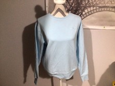 Fila Light Blue Long Sleeved Crewneck Side Slash Pockets Pullover Sweatshirt M