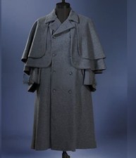 New Gray Wool Caped Greatcoat About 1760 until 1830th Men's Double Layers Coat
