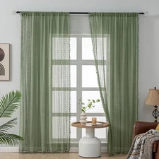 Sage Green Cotton Crochet Lace 59"W x 84"L (Pack of 2) Crochet01-oliver Green