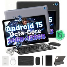 10.1 inch Android 15 Tablets HD Touchscreen Octa-Core 24GB RAM 128GB Dual Camera
