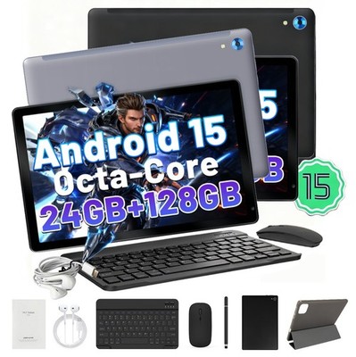 10.1 inch Android 15 Tablets HD Touchscreen Octa-Core 24GB RAM 128GB Dual Camera