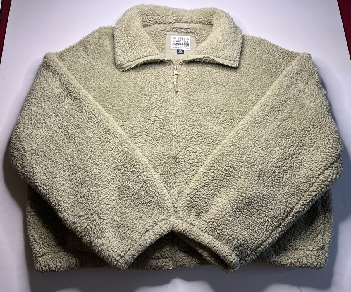 American Eagle This Feels Seriously Huggable Zip Sherpa Zip Up 
