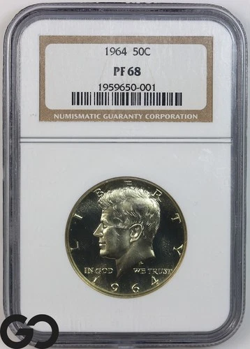 1964 Kennedy Half Dollar, PROOF, NGC PF 68 ** High Grade PR!