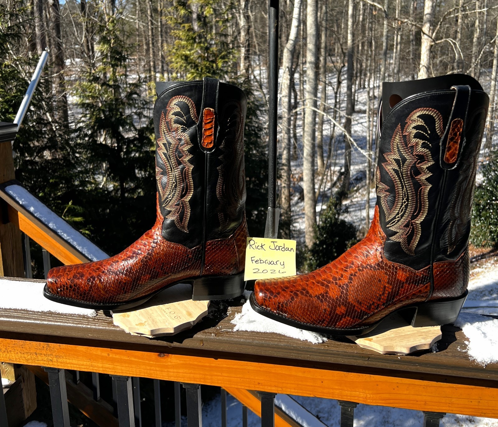 Dan Post Rustic Exotic Python Cowboy Boots in men… - image 4