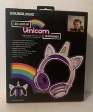 Soundlogic XT LED Light-Up Unicorn Headphones Foldable Design NIB