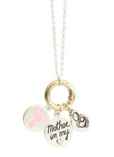 Mother Theme Mother is My Heart Multi Charm Pendant Necklace