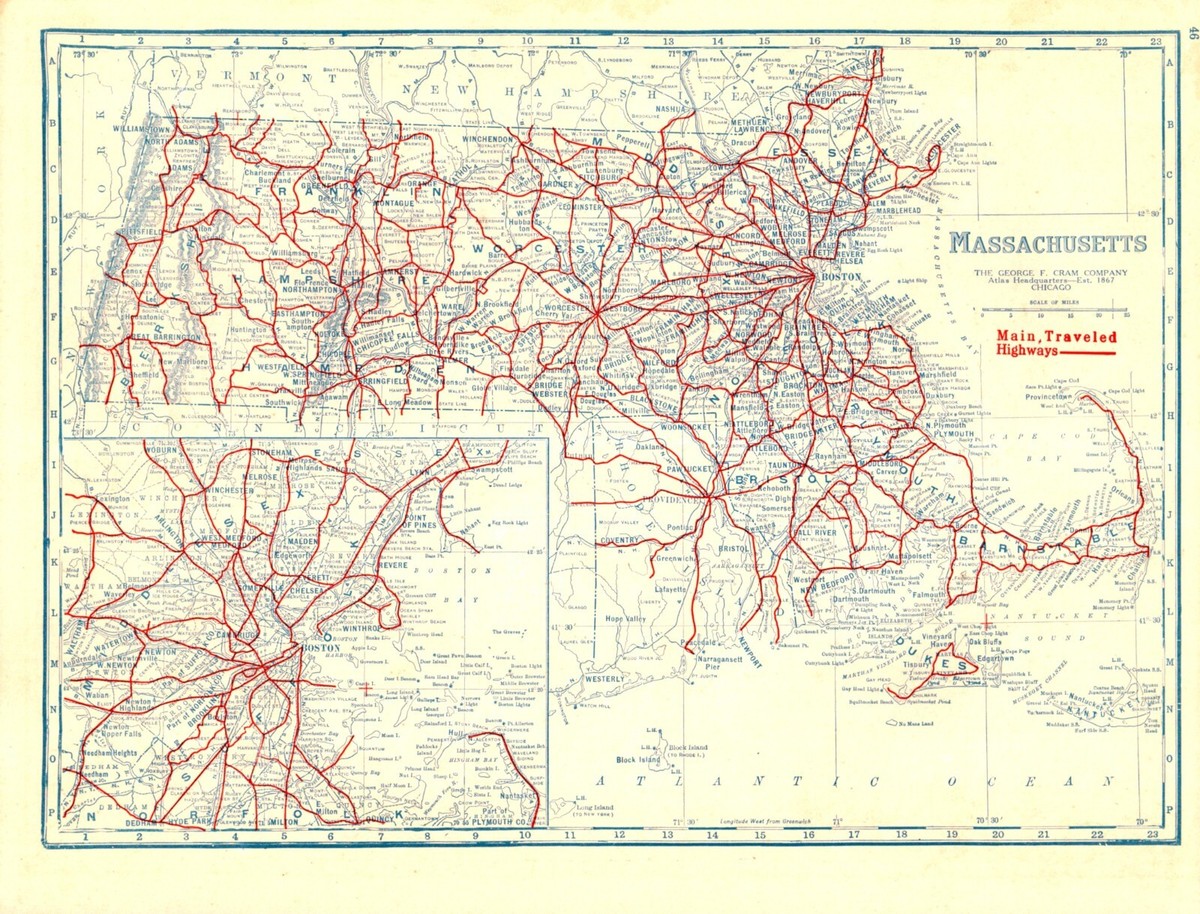 MASSACHUSETTS-ELECTRIC LINES-STATE HIGHWAY NUMBER SYSTEM