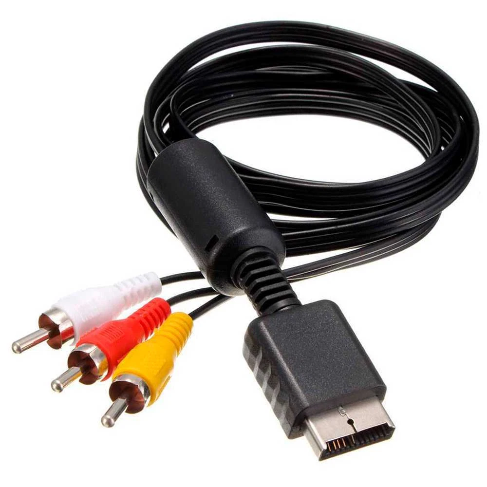 TV AV Audio Video 3 RCA Zusammengesetztes Kabel Kompatibel mit PS1 PS2 Schwarz eBay
