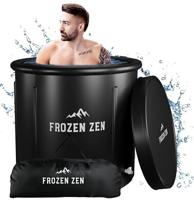 Frozen Zen Ice Bath Tub For Athletes with Lid, XL 105 Gallons Portable Ice Ba...