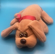 Pound Puppy Vintage Tan with Original Red Bow Collar 8  Tonka