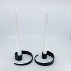Handmade Metal Candle Holders Black Swirl Design Forged Unique Home Decor