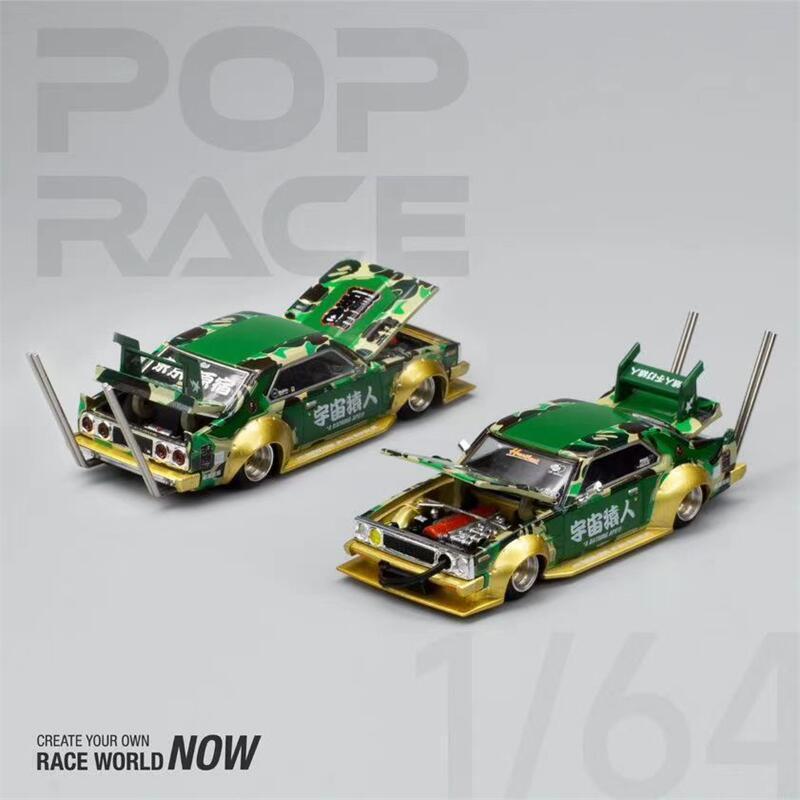 POP RACE 1:64 SKYLINE C210 BOSOZOKU STYLE BATHING Camo Model Car