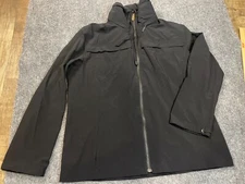 Chicos Jacket Womens Size 1 Black Full Zip Long Sleeve Polyester Spandex