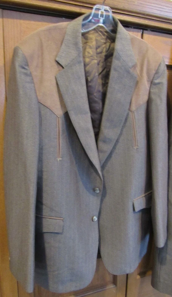 G2U SHEPLERS Western коричневые тона BLAZER куртка брюки мужской костюм 44 длиной США VGC - Изображение 2 из 4