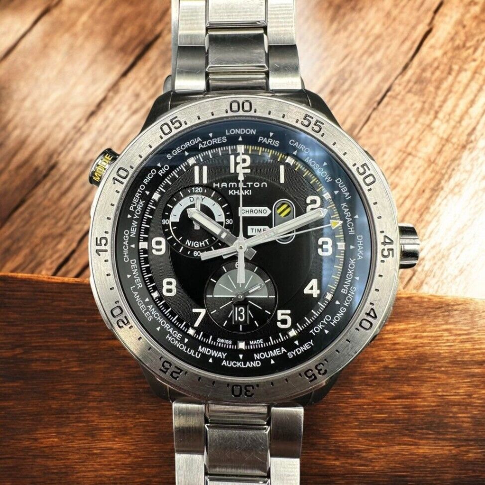 Hamilton Khaki Aviation Worldtimer Chrono Quartz Watch Hamilton Khaki Aviation Worldtimer Chrono Quartz Watch