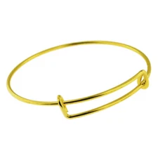 PinMart's Gold Plated Metal Expandable Bangle Charm Bracelet
