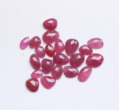 Ruby Gemstone Natural Red Ruby Rose Cut Faceted Cabochon Loose Gemstone 6.5To9MM
