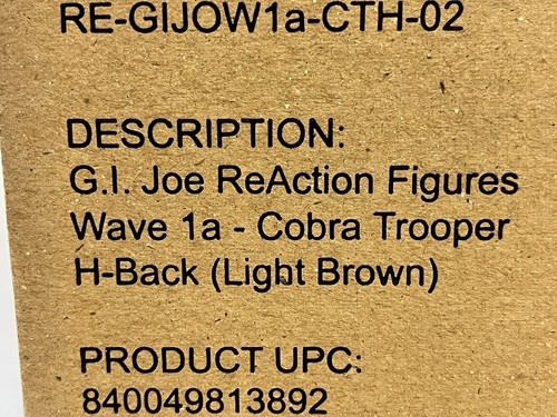 Versiegelte Einzelhandelsbox mit 6 Super7 ReAction GI Joe Cobra Trooper H-Back, hellbraun! - Bild 3 von 5