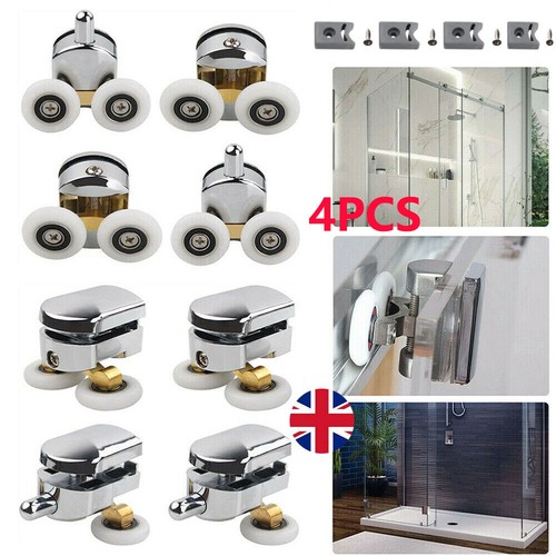 4 X Twin Shower Screen Door ROLLERS/Runners/Wheels Top & Bottom 23mm Replacement - Picture 3 of 15