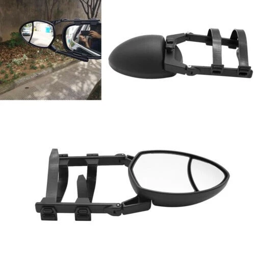2 Pieces Adjustable Clip-on Caravan Trailer Towing Mirrors Extension