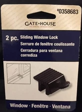 Gate House -2 Piece - Black Sliding Window Lock  0358683