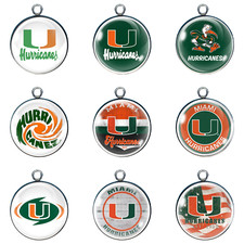 Miami Hurricanes Glass Cabochon Charms
