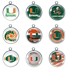 Miami Hurricanes Glass Cabochon Charms