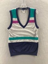 Barbara Gerwit Sweater Vest Womens Small Usa Made 80s 90s Stripes Colorblock