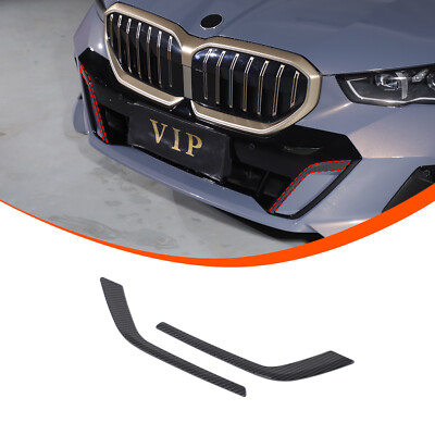 Carbon Fiber Front Bumper Wolf Teeth Decorative Stripes For BMW 5