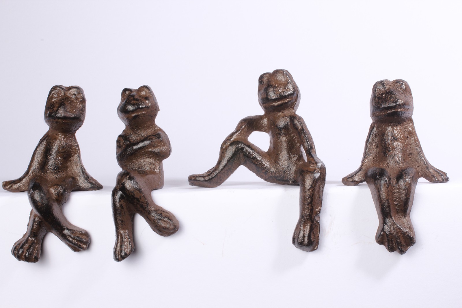 Frösche Froschgruppe aus Gusseisen Deco Garten Braun Figur Skulptur eBay