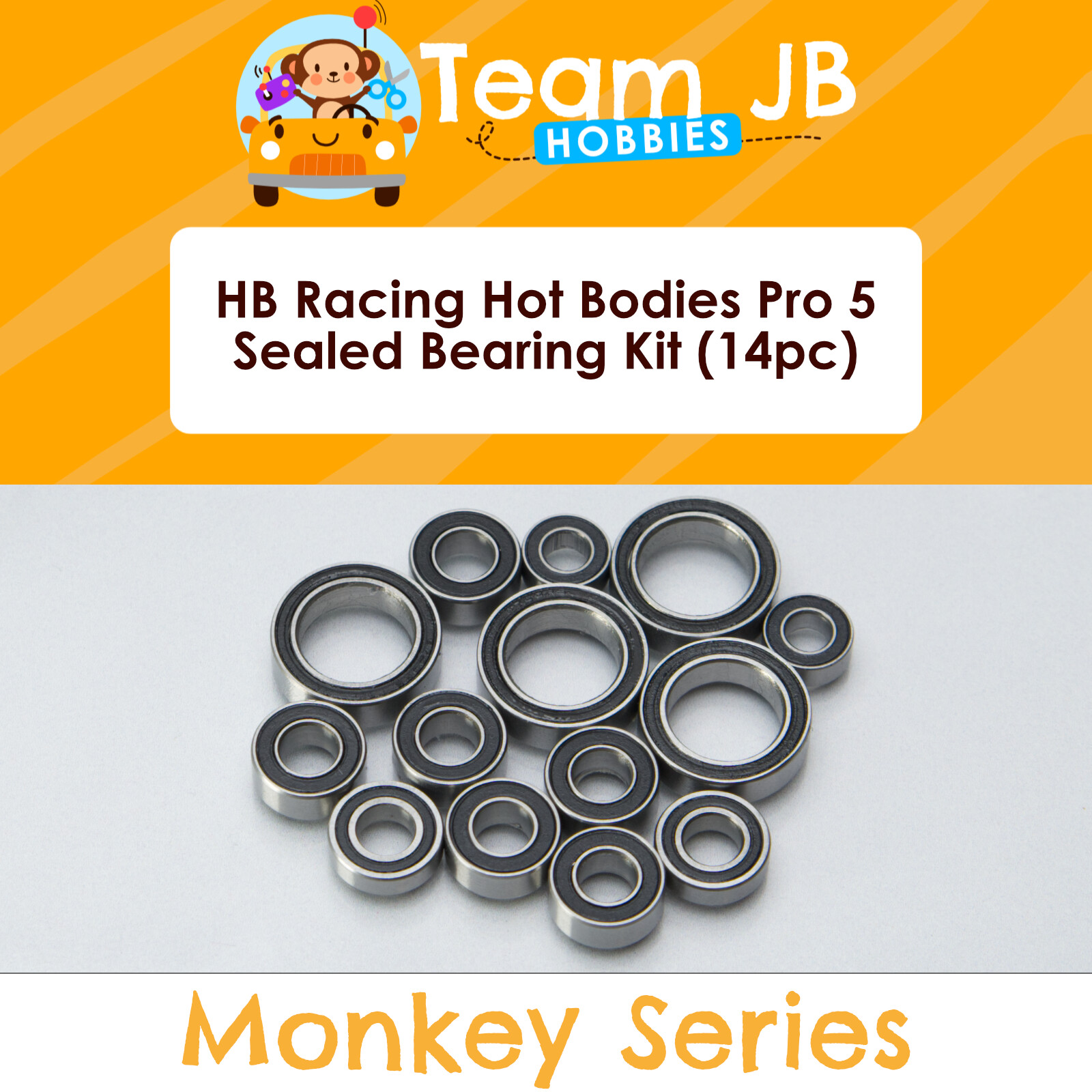 HB Racing Hot Bodies Pro 5 - 14 Pcs Rubber Sealed Bearings K