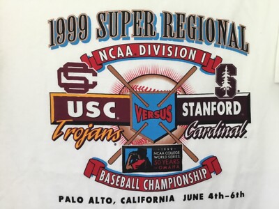 1999 NCAA Baseball Super Regional STANFORD VS SOUTHERN CAL t shirt sz XXL NWT
