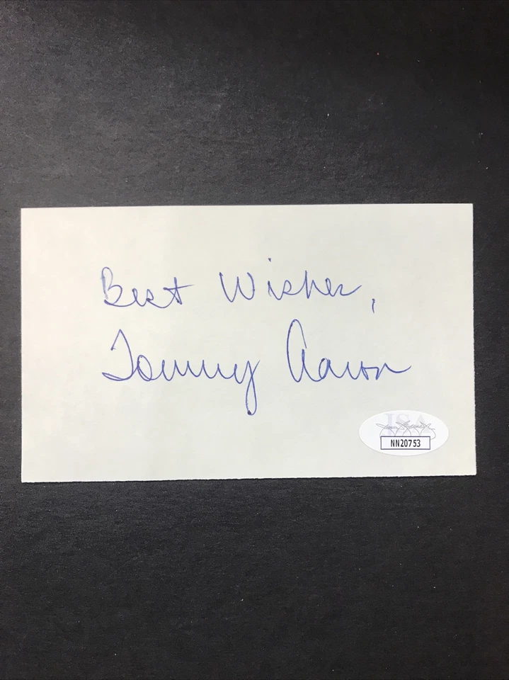 Tommy Aaron PGA GOLFER Sign 3x5 Index Card JSA CERTIFIED Autograph INSCRIPTION - Image 2 of 4