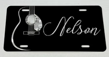 Engraved Guitar Custom Name Diamond Etched Car Tag Vanity Aluminum License Plate